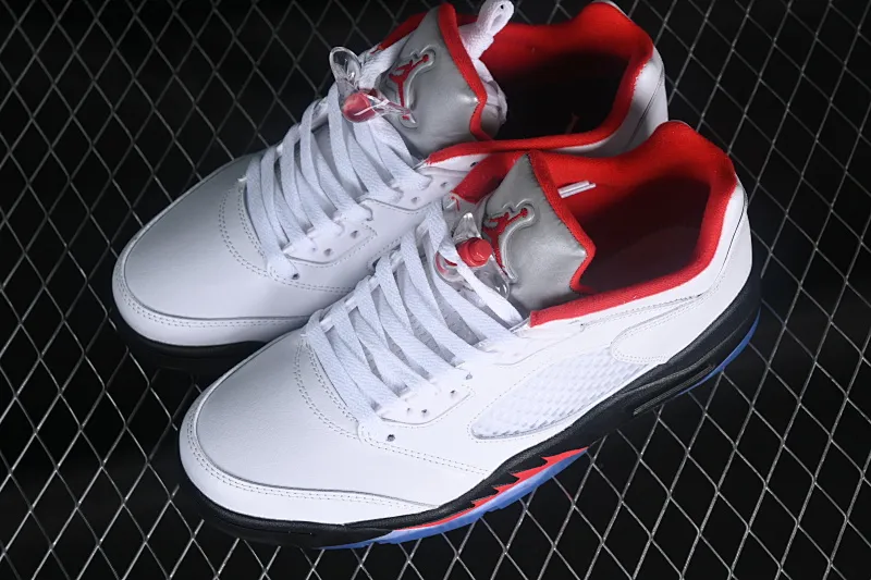 All categories Air Jordan Jordan series basketball shoes Air Jordan 5 Z version Air Jordan 5 Low AJ5 Joe 5 white red silver Rukawa Kaede low-top basketball shoes CU4523-100